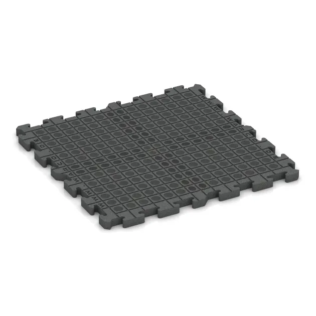 Aufsicht auf die Unterseite, also die Bodenseite von WARCO-Formteil 4073 - Podlahová krytina pro psy im Format 1000 x 1000 x 40 mm.