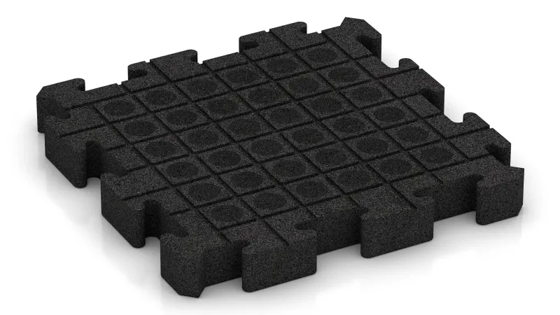 Drenážní kanálky a kupole ve čtvercovém uspořádání