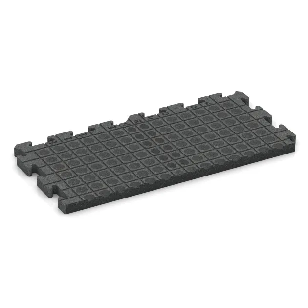 Aufsicht auf die Unterseite, also die Bodenseite von WARCO-Formteil 5149 - Okrajová dlaždice im Format 1000 x 485 x 40 mm.