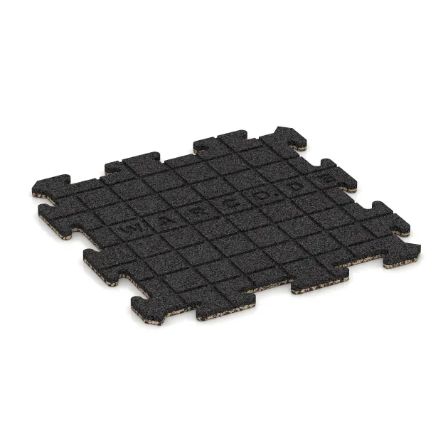 Aufsicht auf die Unterseite, also die Bodenseite von WARCO-Formteil 5679 - Vnitřní podlahová dlaždice puzzle im Format 500 x 500 x 18 mm.