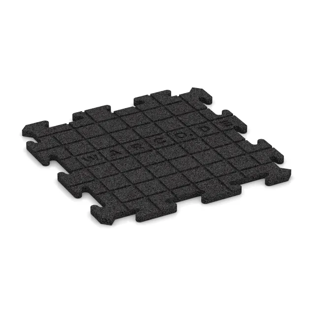 Aufsicht auf die Unterseite, also die Bodenseite von WARCO-Formteil 6102 - Vnitřní podlahová dlaždice puzzle im Format 500 x 500 x 18 mm.