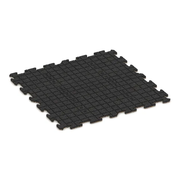 Aufsicht auf die Unterseite, also die Bodenseite von WARCO-Formteil 5953 - Vnitřní podlahová dlaždice puzzle im Format 1000 x 1000 x 18 mm.