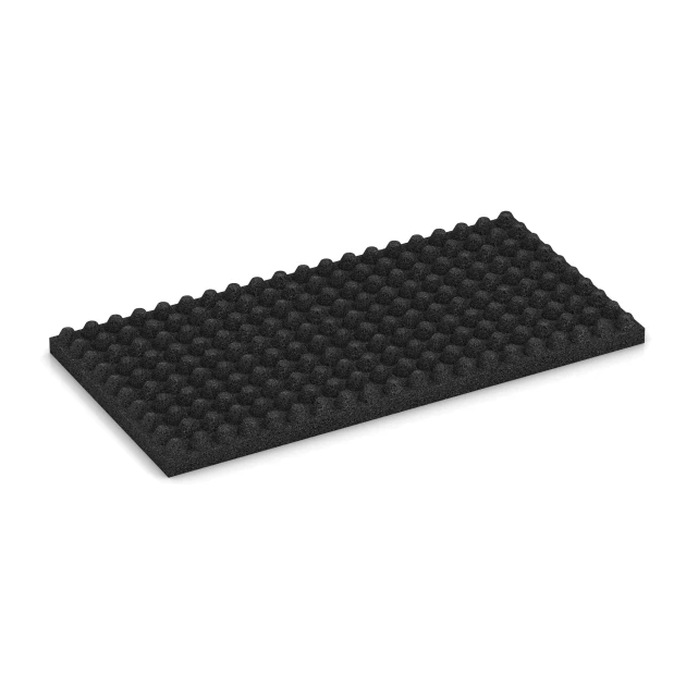 Aufsicht auf die Unterseite, also die Bodenseite von WARCO-Formteil 3643 - Luxusní gumová stájová rohož im Format 100 × 50 × 5,5 cm.