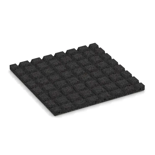 Aufsicht auf die Unterseite, also die Bodenseite von WARCO-Formteil 5477 - Terasová dlaždice 3 cm im Format 500 x 500 x 30 mm.