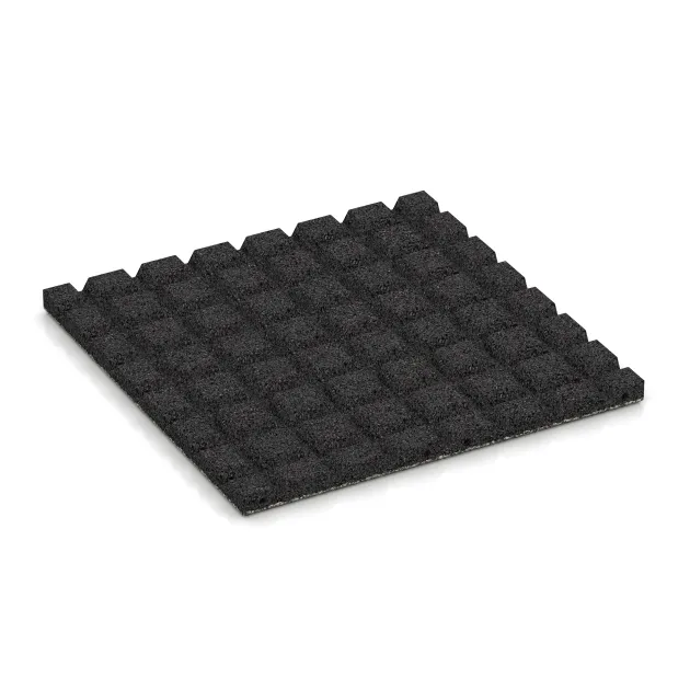 Aufsicht auf die Unterseite, also die Bodenseite von WARCO-Formteil 5479 - Terasová dlaždice 3 cm im Format 500 x 500 x 30 mm.