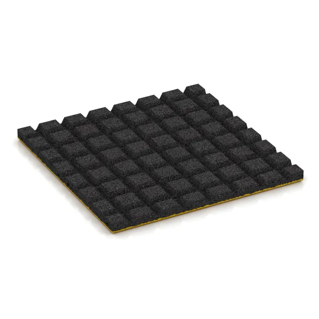 Aufsicht auf die Unterseite, also die Bodenseite von WARCO-Formteil 0558 - Terasová dlaždice 3 cm im Format 500 x 500 x 30 mm.