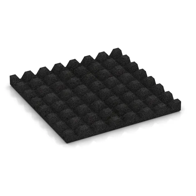 Aufsicht auf die Unterseite, also die Bodenseite von WARCO-Formteil 0660 - Gumová dopadová dlaždice na dětské hřiště im Format 500 x 500 x 45 mm.