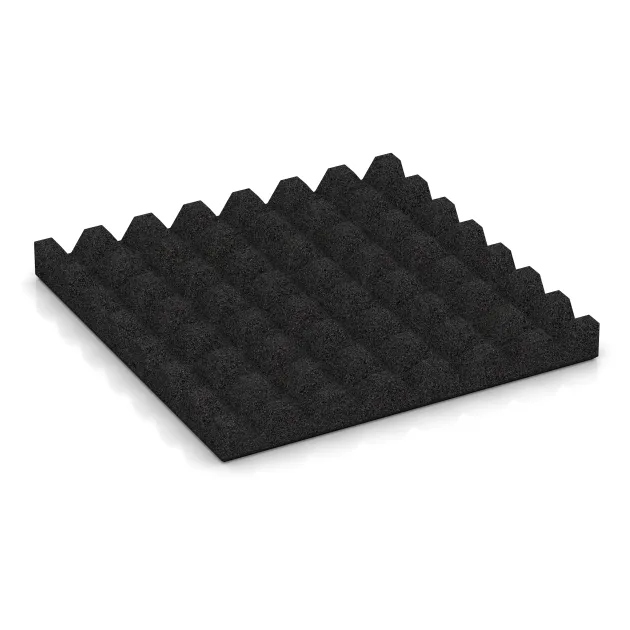 Aufsicht auf die Unterseite, also die Bodenseite von WARCO-Formteil 5567 - Bezpečnostní dlaždice na dětské hřiště 5 cm - EN 1177 ≤ 145 cm im Format 500 x 500 x 50 mm.