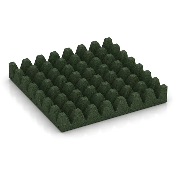 Aufsicht auf die Unterseite, also die Bodenseite von WARCO-Formteil 5596 - Bezpečnostní dlaždice na dětské hřiště 8 cm - EN 1177 ≤ 195 cm im Format 500 x 500 x 80 mm.
