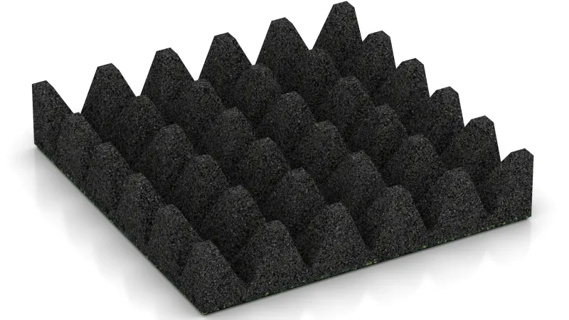 Struktura se zkrácenými pyramidami o výšce 75 mm