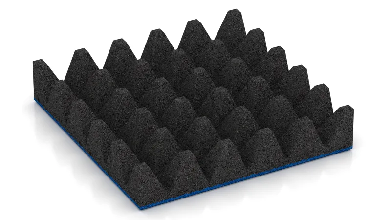 Struktura se zkrácenými pyramidami o výšce 75 mm