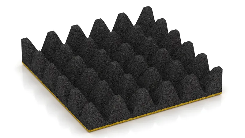 Struktura se zkrácenými pyramidami o výšce 75 mm