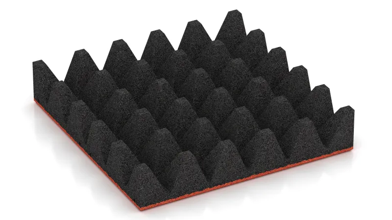 Struktura se zkrácenými pyramidami o výšce 75 mm