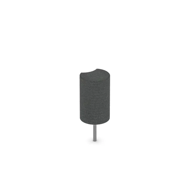 Aufsicht auf die Unterseite, also die Bodenseite von WARCO-Formteil 2553 - Rubber granulate palisade im Format ø 250 x 400 mm.
