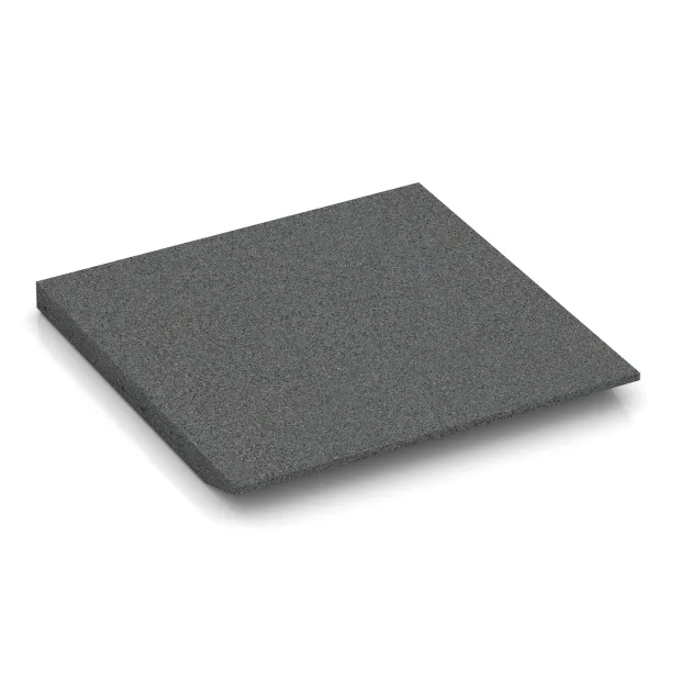 Aufsicht auf die Unterseite, also die Bodenseite von WARCO-Formteil 0430 - Edge tile (one chamfered side) im Format 500 x 500 x 40 mm.