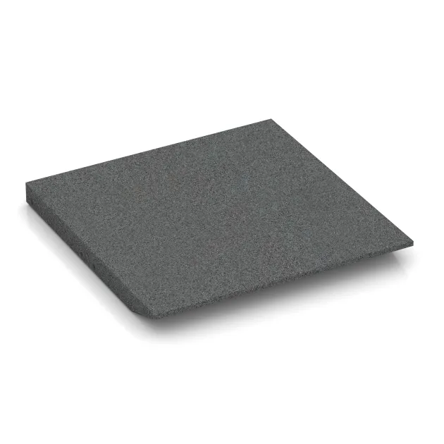 Aufsicht auf die Unterseite, also die Bodenseite von WARCO-Formteil 0435 - Edge tile (one chamfered side) im Format 500 x 500 x 45 mm.