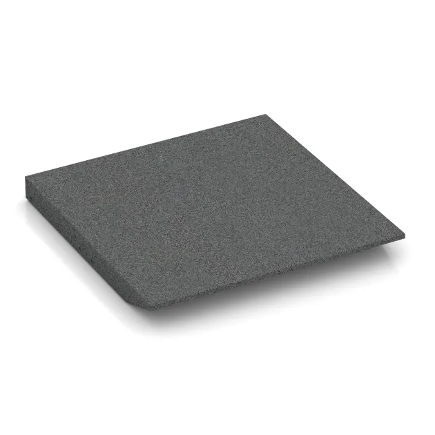 Aufsicht auf die Unterseite, also die Bodenseite von WARCO-Formteil 0442 - Edge tile (one chamfered side) im Format 500 x 500 x 50 mm.