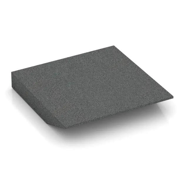 Aufsicht auf die Unterseite, also die Bodenseite von WARCO-Formteil 0454 - Edge tile (one chamfered side) im Format 500 x 500 x 80 mm.