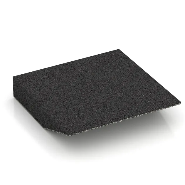 Aufsicht auf die Unterseite, also die Bodenseite von WARCO-Formteil 3817 - Edge tile (one chamfered side) im Format 500 x 500 x 100 mm.