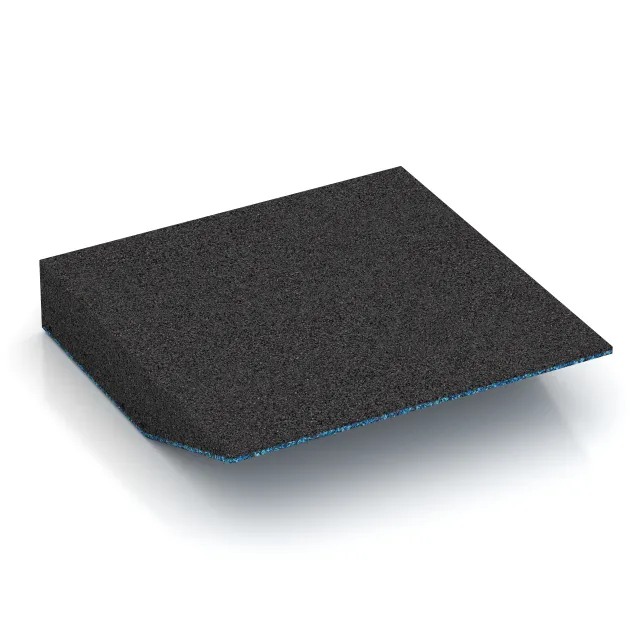 Aufsicht auf die Unterseite, also die Bodenseite von WARCO-Formteil 3821 - Edge tile (one chamfered side) im Format 500 x 500 x 100 mm.