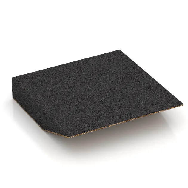 Aufsicht auf die Unterseite, also die Bodenseite von WARCO-Formteil 3814 - Edge tile (one chamfered side) im Format 500 x 500 x 100 mm.