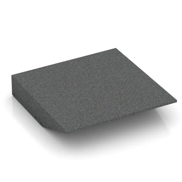 Aufsicht auf die Unterseite, also die Bodenseite von WARCO-Formteil 0460 - Edge tile (one chamfered side) im Format 500 x 500 x 100 mm.