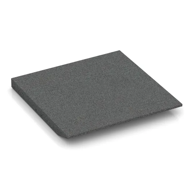 Aufsicht auf die Unterseite, also die Bodenseite von WARCO-Formteil 0478 - Corner tile (two chamfered sides) im Format 500 x 500 x 45 mm.