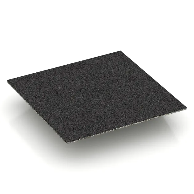 Aufsicht auf die Unterseite, also die Bodenseite von WARCO-Formteil 3830 - Corner tile (two chamfered sides) im Format 500 x 500 x 100 mm.