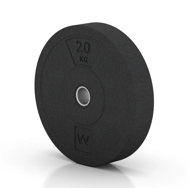 Aufsicht auf die Unterseite, also die Bodenseite von WARCO-Formteil 6089 - Bumper Plate Slim im Format 20 kg | ø 45,4 x 8,61 cm.