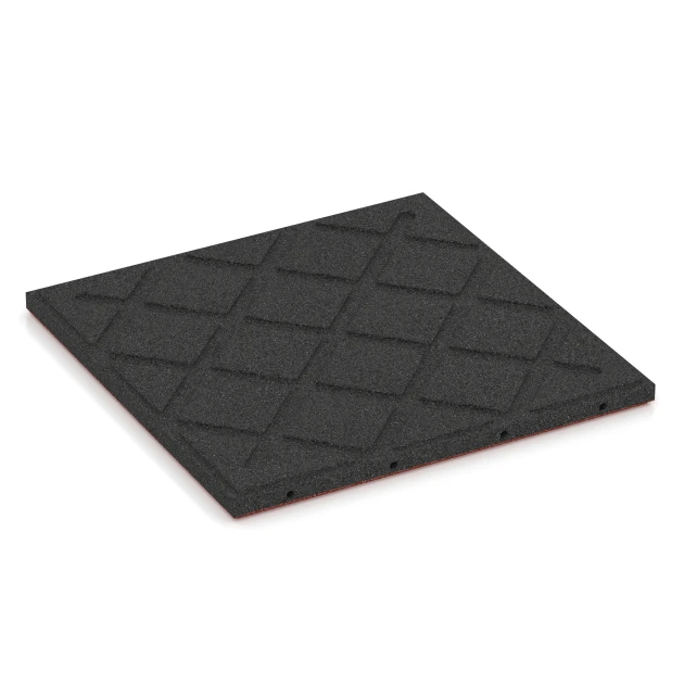 Aufsicht auf die Unterseite, also die Bodenseite von WARCO-Formteil 6128 - Tlumicí deska – 95 cm im Format 50 x 50 x 3 cm | 0,25 m².