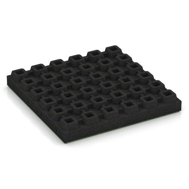 Aufsicht auf die Unterseite, also die Bodenseite von WARCO-Formteil 6141 - Dopadová dlažba – 205 cm im Format 50 x 50 x 7 cm.