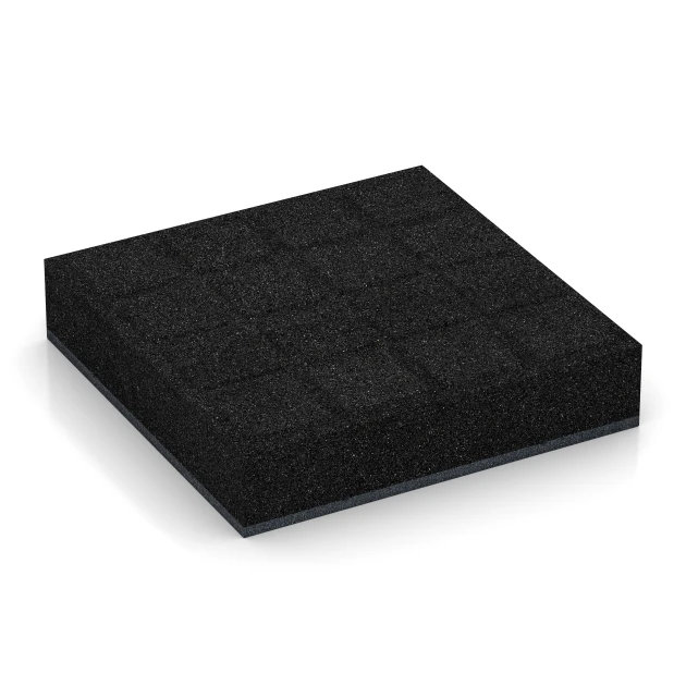 Aufsicht auf die Unterseite, also die Bodenseite von WARCO-Formteil 6281 - Tlumicí deska – 300 cm im Format 50 x 50 x 11 cm.