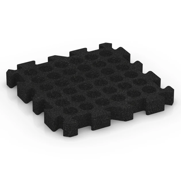 Aufsicht auf die Unterseite, also die Bodenseite von WARCO-Formteil 6309 - Puzzle dlaždice na dětské hřiště im Format 50 x 50 x 6 cm | 0,25 m².