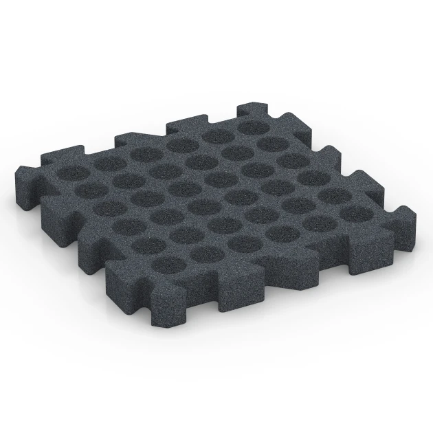 Aufsicht auf die Unterseite, also die Bodenseite von WARCO-Formteil 6319 - Puzzle dlaždice na dětské hřiště im Format 50 x 50 x 6 cm | 0,25 m².
