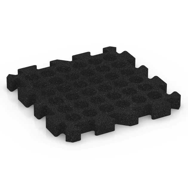 Aufsicht auf die Unterseite, also die Bodenseite von WARCO-Formteil 6305 - Puzzle dlaždice na dětské hřiště im Format 50 x 50 x 5 cm | 0,25 m².