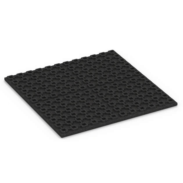 Aufsicht auf die Unterseite, also die Bodenseite von WARCO-Formteil 6383 - Gumová stájová rohož Komfort im Format 100 x 100 x 4 cm | 1,00 m².
