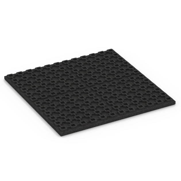 Aufsicht auf die Unterseite, also die Bodenseite von WARCO-Formteil 6387 - Gumová stájová rohož Premium im Format 100 x 100 x 4,5 cm | 1,00 m².