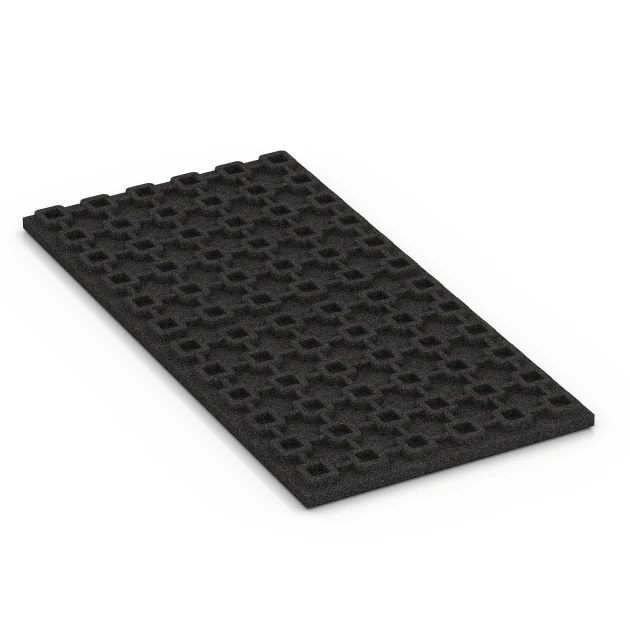 Aufsicht auf die Unterseite, also die Bodenseite von WARCO-Formteil 6385 - Stájová rohož Komfort im Format 100 x 50 x 4 cm | 0,50 m².