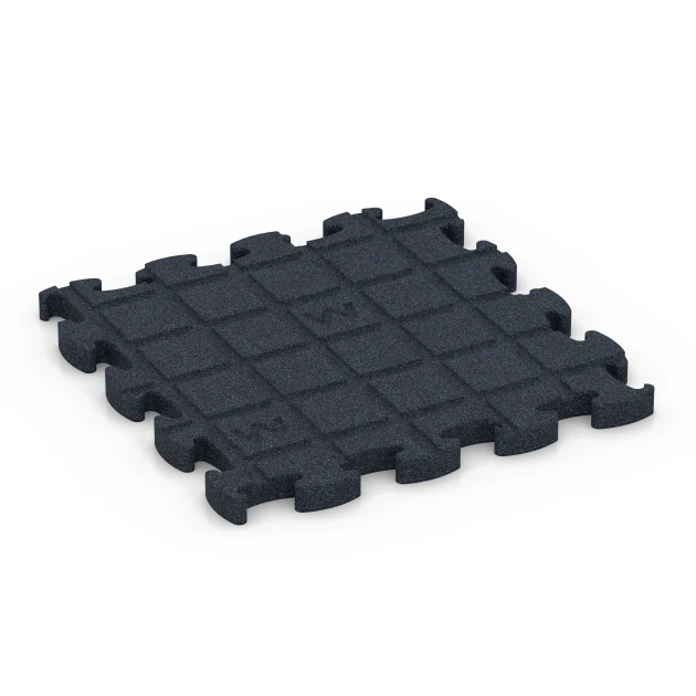 Aufsicht auf die Unterseite, also die Bodenseite von WARCO-Formteil 6964 - Fitness Premium sportovní podlaha Plus im Format 28,9 x 28,9 x 1,8 cm.