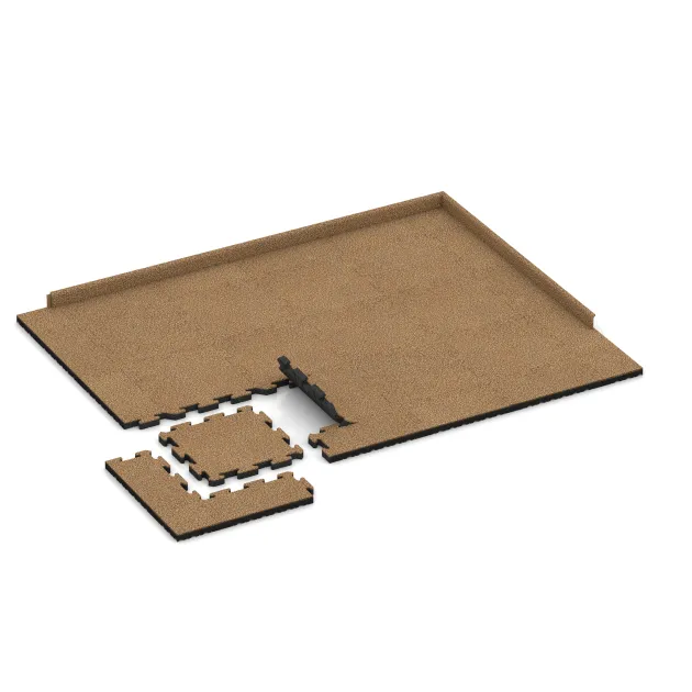 Typische Verlegung oder Einbausituation für den Artikel 5940 von WARCO - Vnitřní podlahová dlaždice puzzle, Farbton Maroko in der Abmessung 500 x 500 x 40 mm.