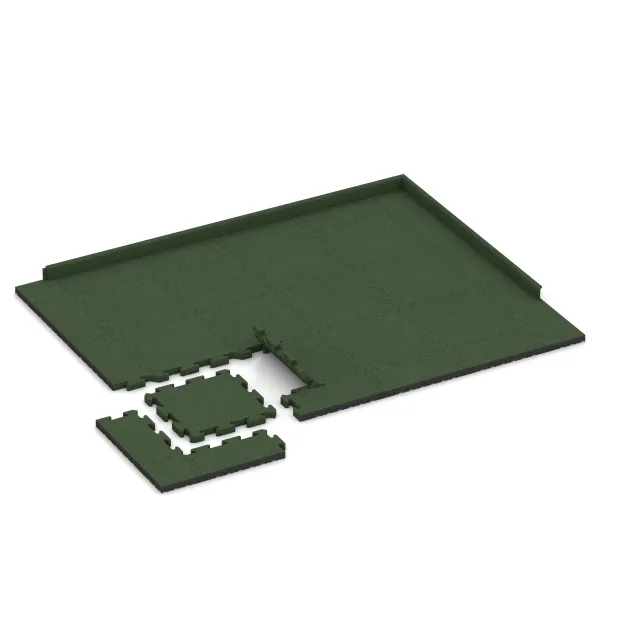 Typische Verlegung oder Einbausituation für den Artikel 4031 von WARCO - Podlahová krytina pro psy, Farbton Trávově zelená in der Abmessung 500 x 500 x 40 mm.