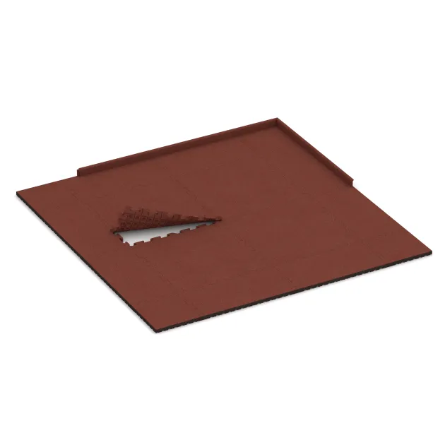 Typische Verlegung oder Einbausituation für den Artikel 4077 von WARCO - Sportovní krytina pro psy HD, Farbton Cihlově červená in der Abmessung 1000 x 1000 x 40 mm.