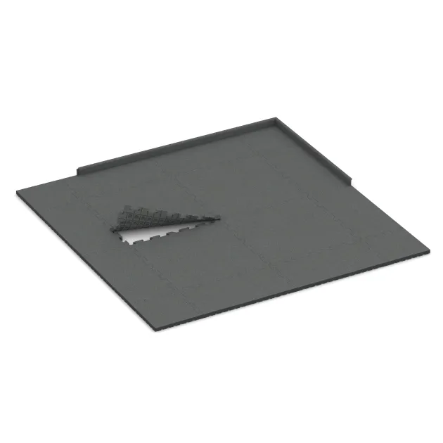 Typische Verlegung oder Einbausituation für den Artikel 4073 von WARCO - Podlahová krytina pro psy, Farbton Šedá břidlice in der Abmessung 1000 x 1000 x 40 mm.