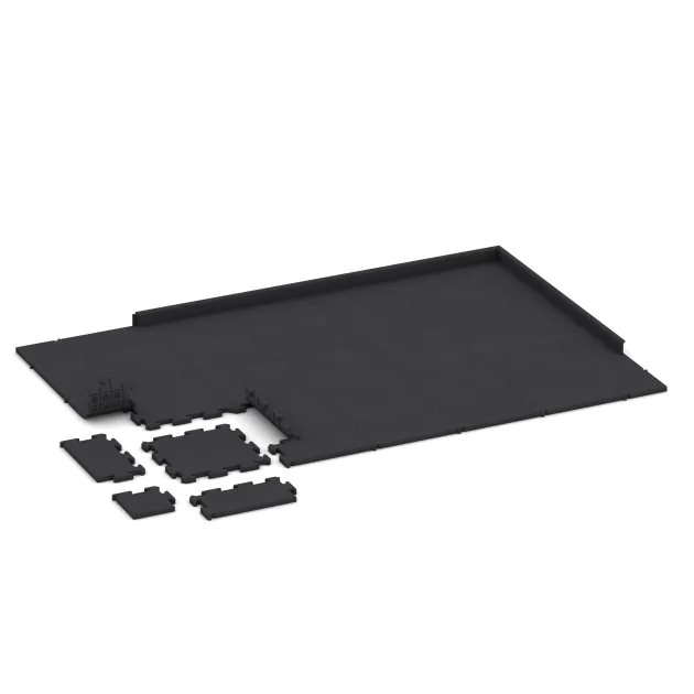 Typische Verlegung oder Einbausituation für den Artikel 2612 von WARCO - Sportovní podlaha Studio, Farbton Antracit in der Abmessung 500 x 500 x 30 mm.
