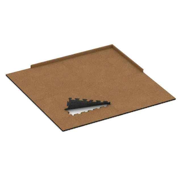 Typische Verlegung oder Einbausituation für den Artikel 5851 von WARCO - Vnitřní podlahová dlaždice puzzle, Farbton Terra Cotta in der Abmessung 1000 x 1000 x 30 mm.