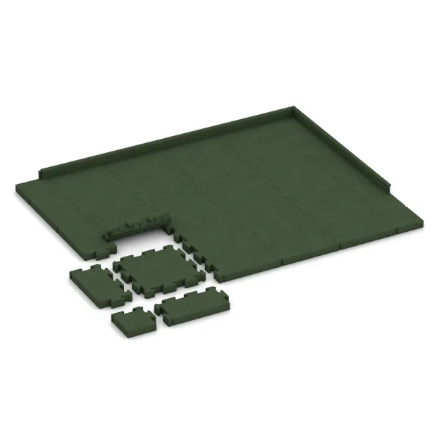 Typische Verlegung oder Einbausituation für den Artikel 3182 von WARCO - Venkovní dlaždice na klik, Farbton Trávově zelená in der Abmessung 500 x 500 x 60 mm.
