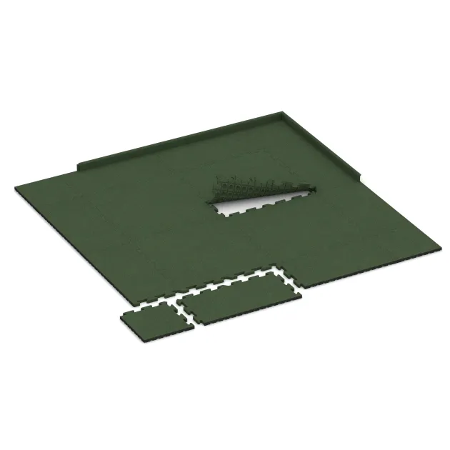 Typische Verlegung oder Einbausituation für den Artikel 5079 von WARCO - Okrajová dlaždice HD, Farbton Trávově zelená in der Abmessung 1000 x 485 x 30 mm.