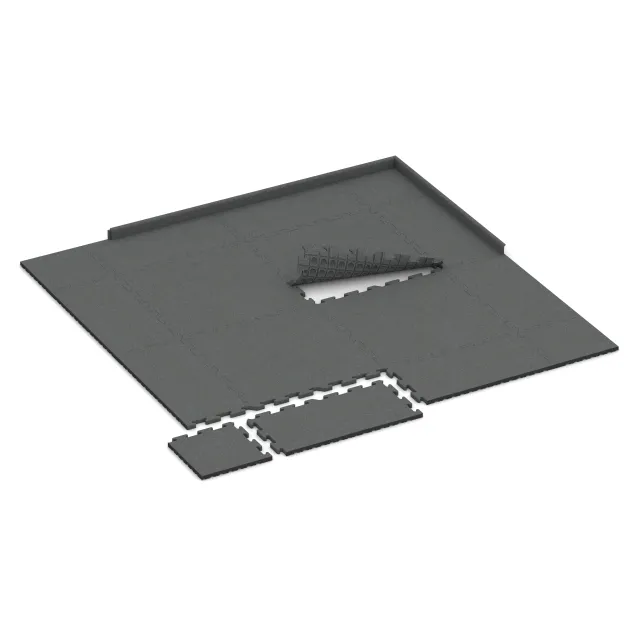 Typische Verlegung oder Einbausituation für den Artikel 5068 von WARCO - Okrajová dlaždice, Farbton Šedá břidlice in der Abmessung 1000 x 485 x 30 mm.