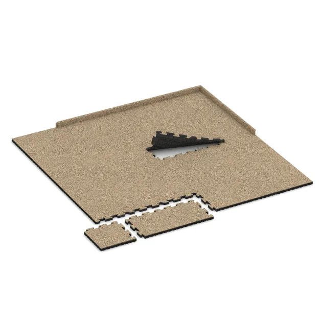 Typische Verlegung oder Einbausituation für den Artikel 5122 von WARCO - Okrajová dlaždice HD, Farbton Travertin in der Abmessung 1000 x 485 x 40 mm.