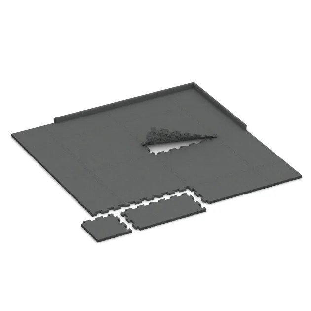 Typische Verlegung oder Einbausituation für den Artikel 5149 von WARCO - Okrajová dlaždice, Farbton Šedá břidlice in der Abmessung 1000 x 485 x 40 mm.